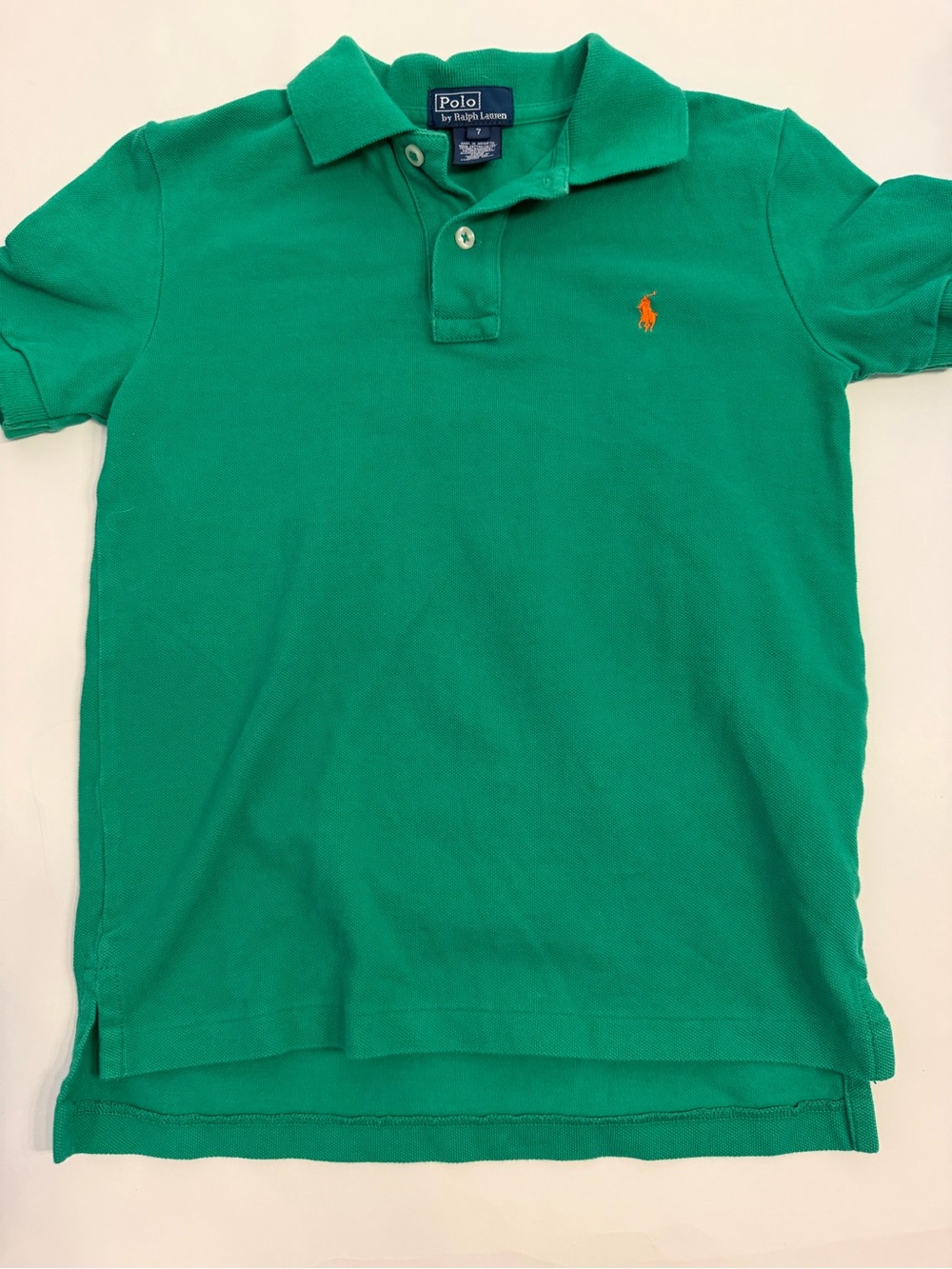 Ralph Lauren Polo Kids Green Short Sleeve Cotton Polo size 7